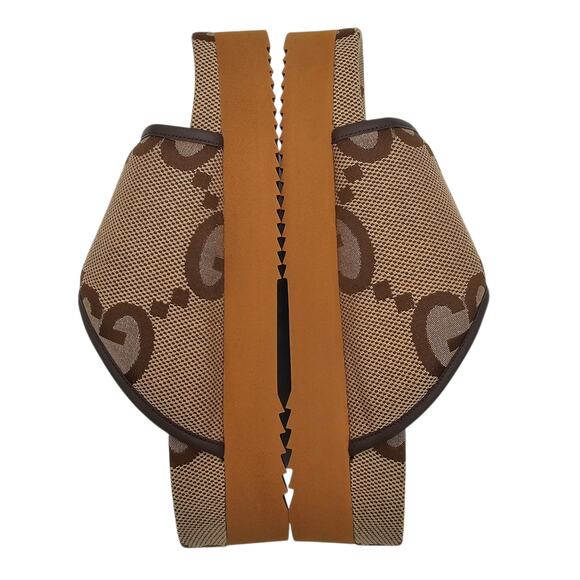 Gucci GG Jumbo Monogram Platform Slide Sandal Brown Tan Canvas Size 42 US 12 - Picture 8 of 13